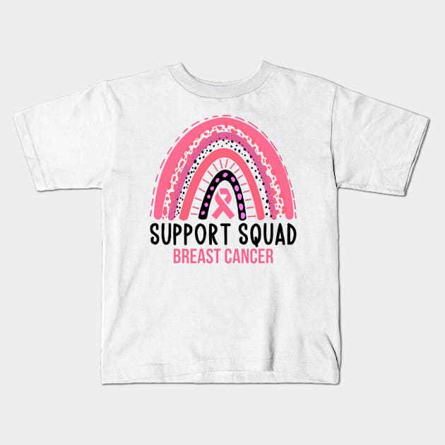 Breast cancer support squad - breast cancer Kids T-Shirt by MerchByThisGuy